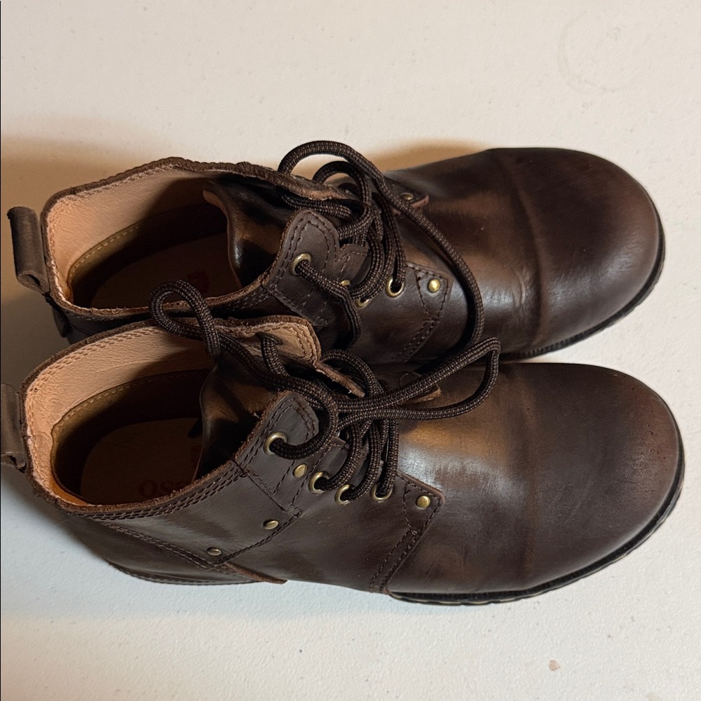 Osstone Moto Boots‎ Brown Leather Size 8 - Picture 2 of 13